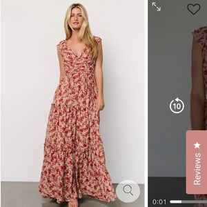 Baltic Born Pink and White Sleeveless Maxi Sundress